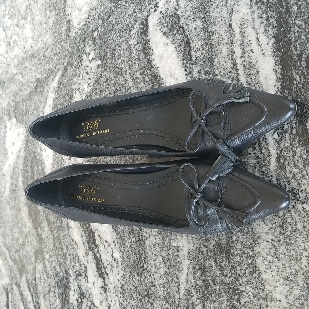 (7.5) "346" Brooks Brothers Leather Heels Luxury Office Night Out Vacation Wow - Picture 3 of 12